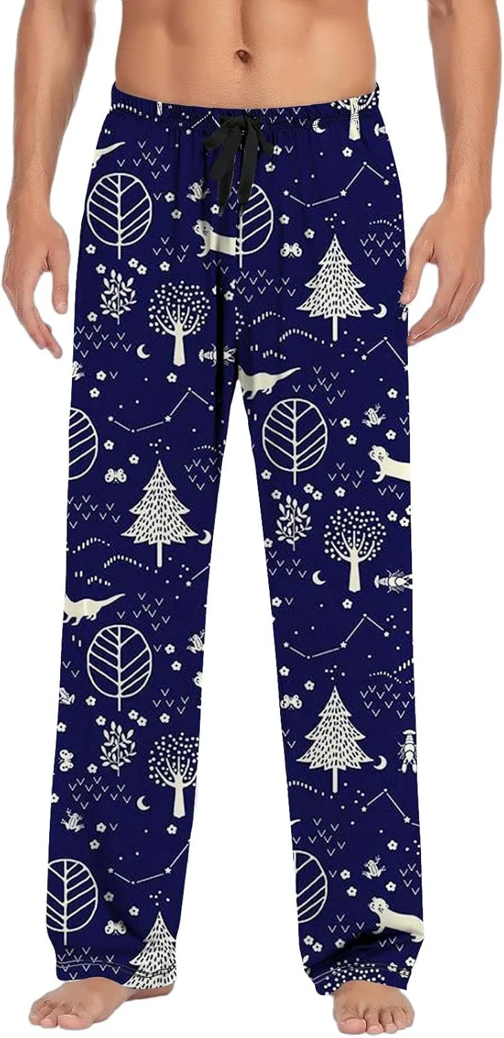 Mens Pajama Bottoms Pants with Drawstring and Pockets Lounge Pants Men Couples Christmas Pajamas Mens Pj Family