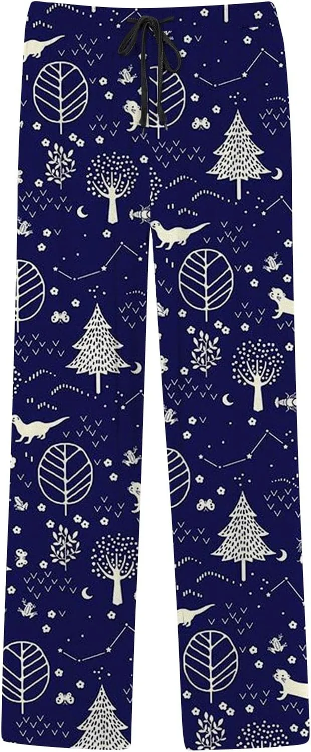 Mens Pajama Bottoms Pants with Drawstring and Pockets Lounge Pants Men Couples Christmas Pajamas Mens Pj Family