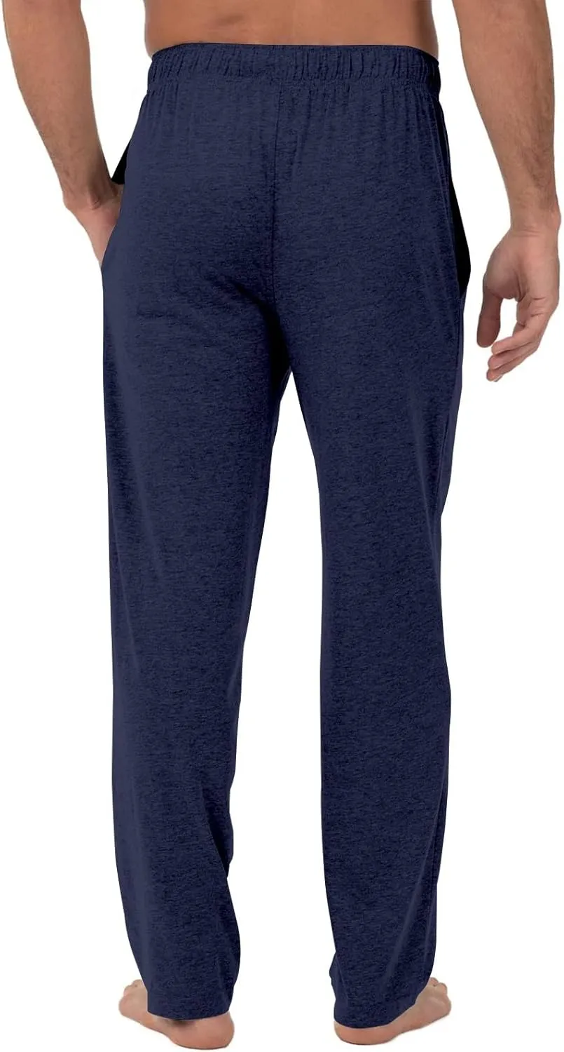 Mens Pajama Pants Casual Straight Leg Elastic Waist Sweatpants Drawstring Lounge Sleep Pants With Pockets