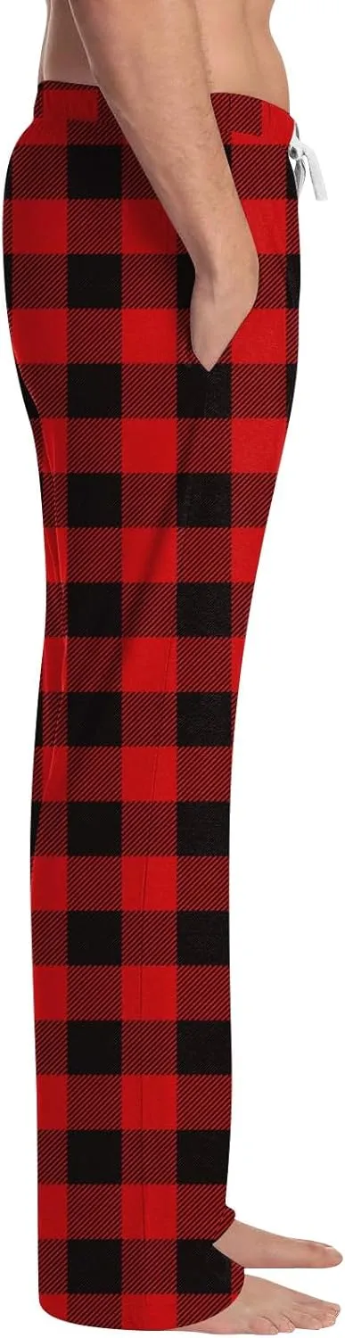 Mens Pajama Pants For Drawstring Lightweight Baggy Causal Straight Fit Hearts Print Sport Soft Sleep Lounge Pj Pants
