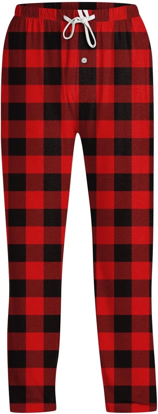 Mens Pajama Pants For Drawstring Lightweight Baggy Causal Straight Fit Hearts Print Sport Soft Sleep Lounge Pj Pants