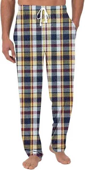 Mens Pajama Pants, Soft Cotton Sleep Lounge Pants Solid ComfortSoft Sleep Pant with Pockets and Drawstring