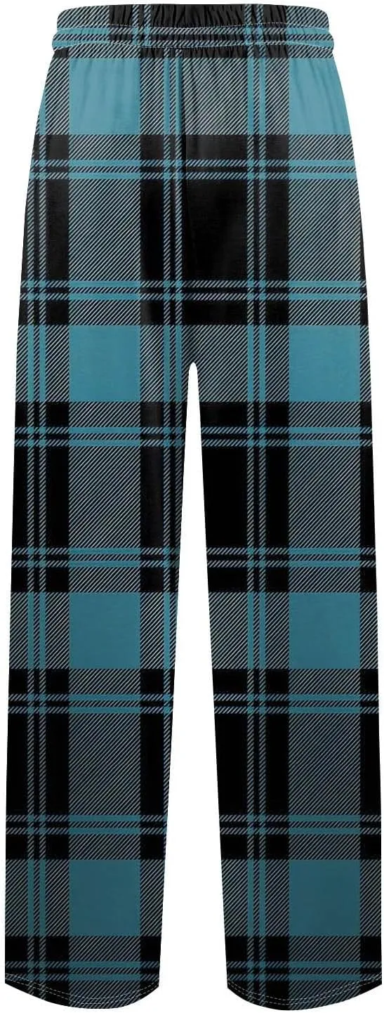 Mens Pajama Pants Soft Lightweight Drawstring Straight Leg Sleep Cotton Lounge Pants Loose Sleepwear with Pockets