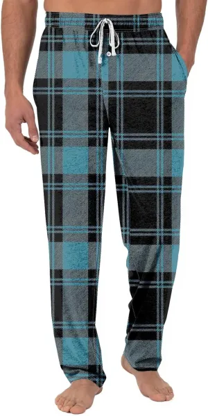 Mens Pajama Pants Soft Lightweight Drawstring Straight Leg Sleep Cotton Lounge Pants Loose Sleepwear with Pockets