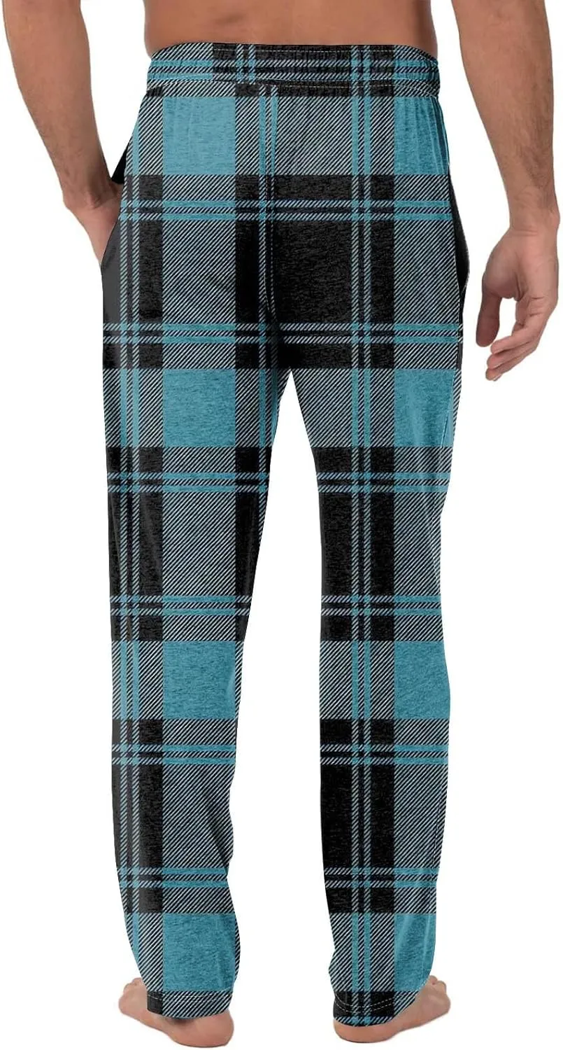 Mens Pajama Pants Soft Lightweight Drawstring Straight Leg Sleep Cotton Lounge Pants Loose Sleepwear with Pockets