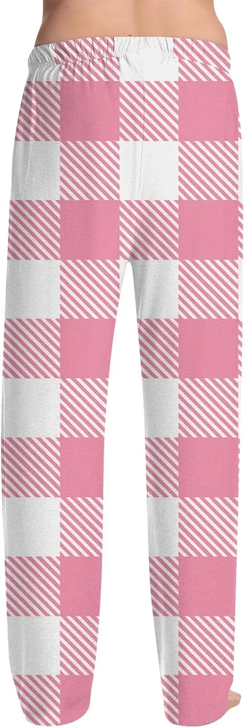 Men's Pajama Pants Tall Plaid Pajamas Pj Pants Elastic Waist Drawstring Pants 2025 Sleep Lounge Pant Pockets