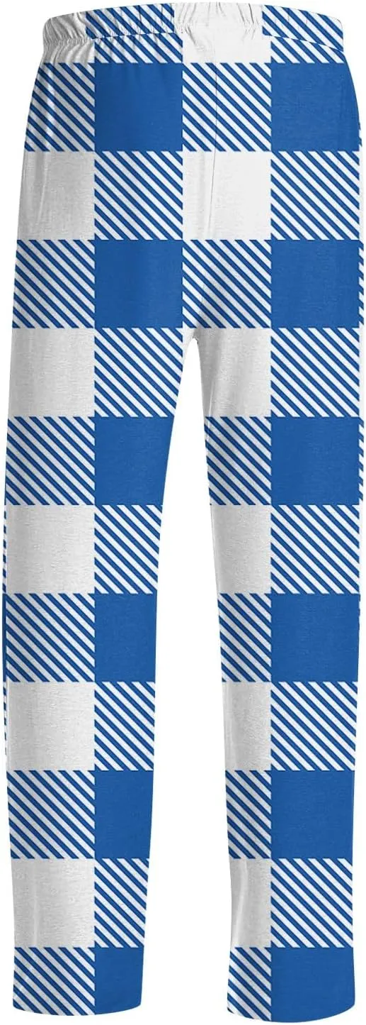 Men's Pajama Pants Tall Plaid Pajamas Pj Pants Elastic Waist Drawstring Pants 2025 Sleep Lounge Pant Pockets
