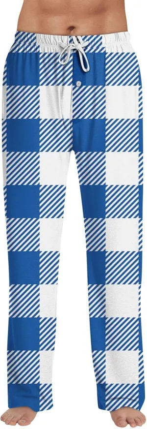 Men's Pajama Pants Tall Plaid Pajamas Pj Pants Elastic Waist Drawstring Pants 2025 Sleep Lounge Pant Pockets