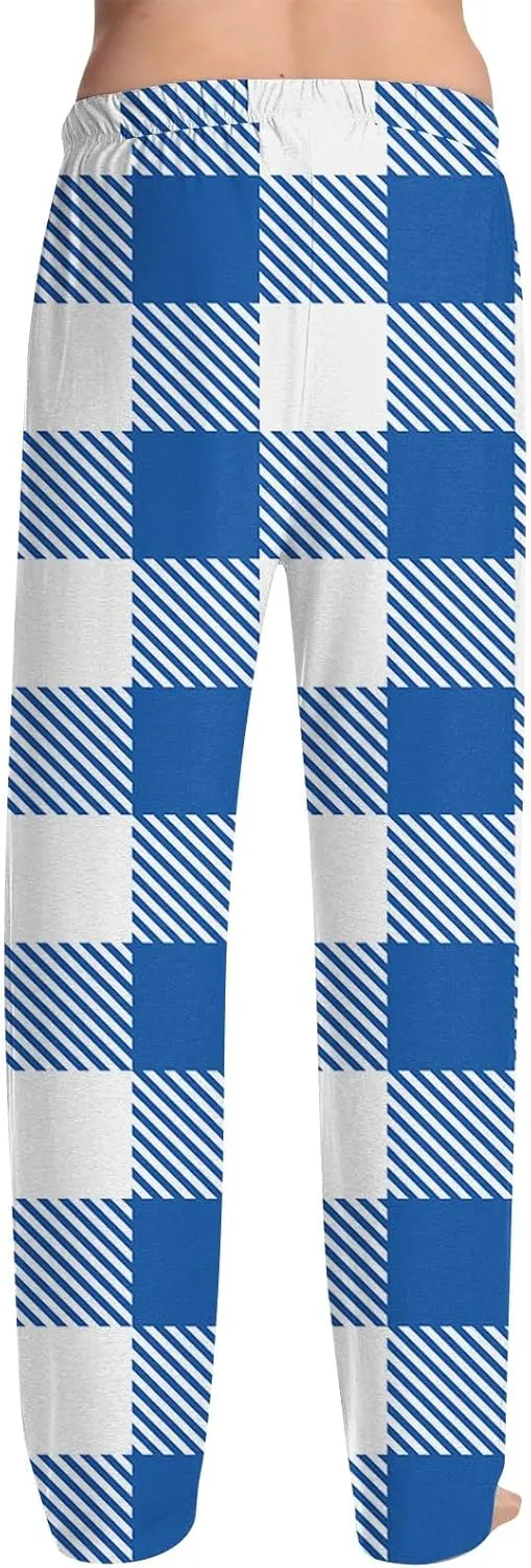 Men's Pajama Pants Tall Plaid Pajamas Pj Pants Elastic Waist Drawstring Pants 2025 Sleep Lounge Pant Pockets