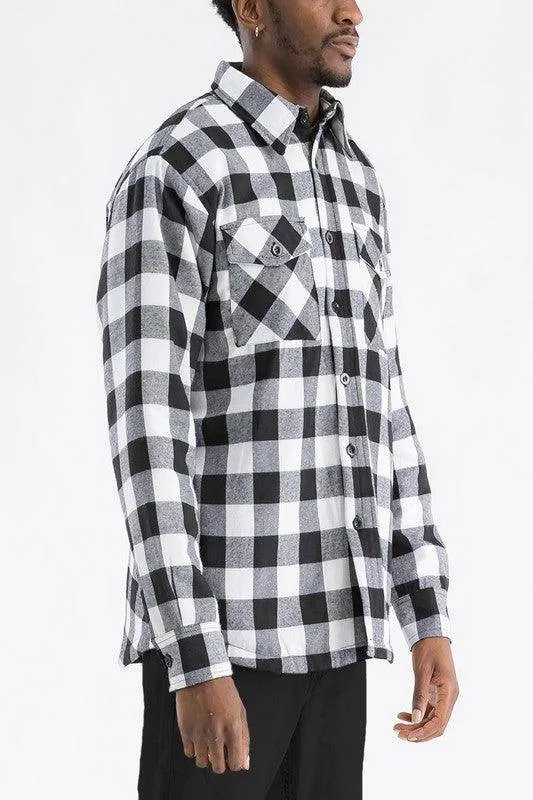 Mens Quilted Padded Flannel
