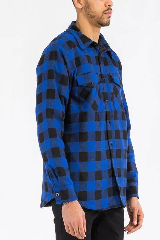 Mens Quilted Padded Flannel