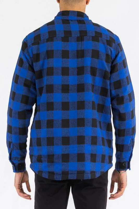 Mens Quilted Padded Flannel