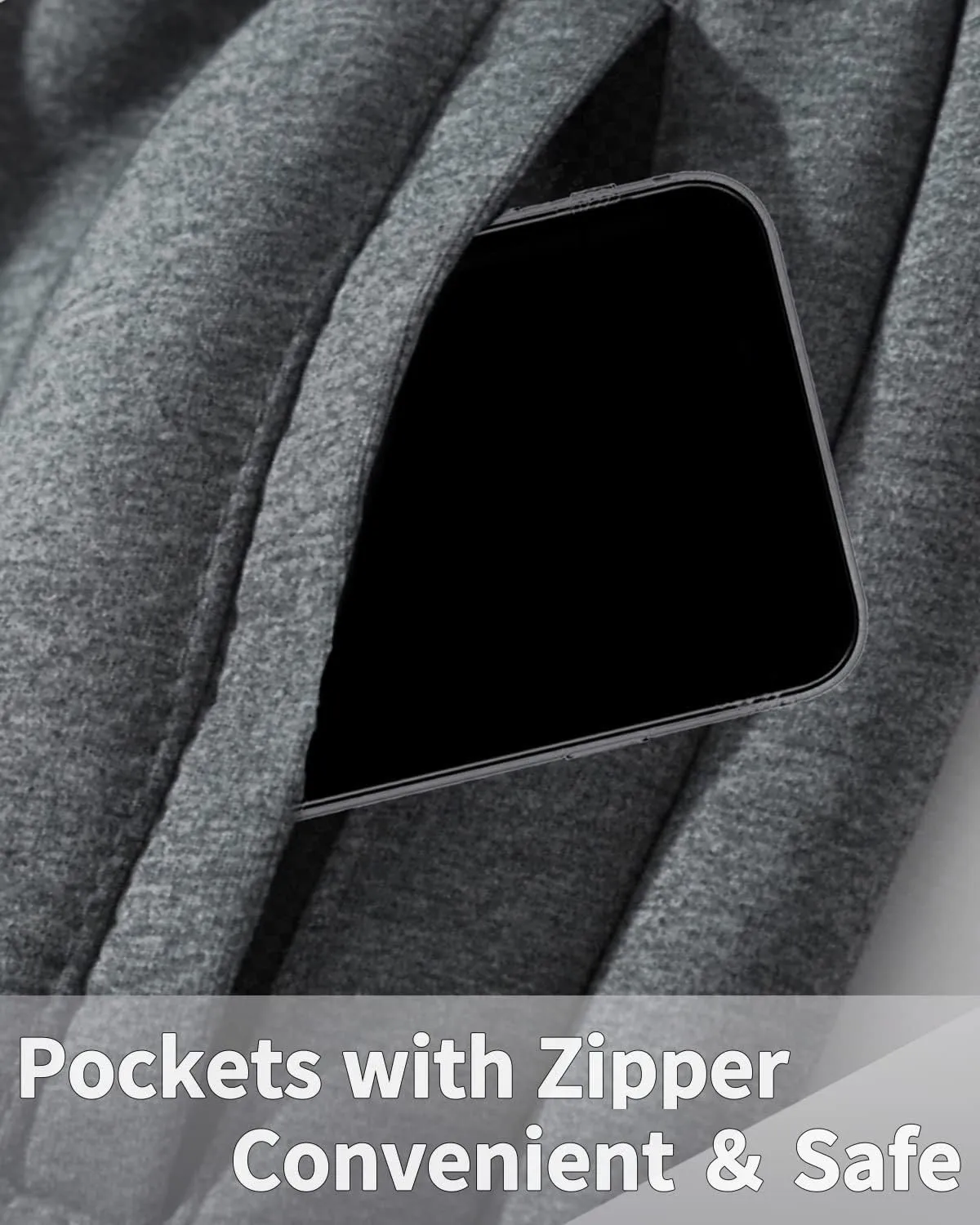 Men's Sherpa Lined Sweatpants Fleece Winter Warm Pants Active Gym Jogger Pants Track Joggers Pant with Zipper Pockets