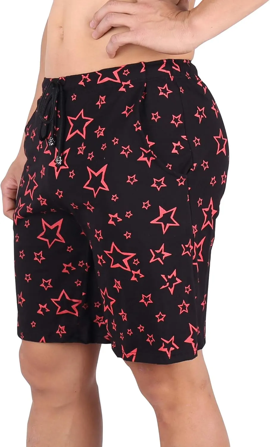 Mens Sleep Shorts Cotton Pajama Shorts Sleepwear Lounge Shorts with Pockets for Summer