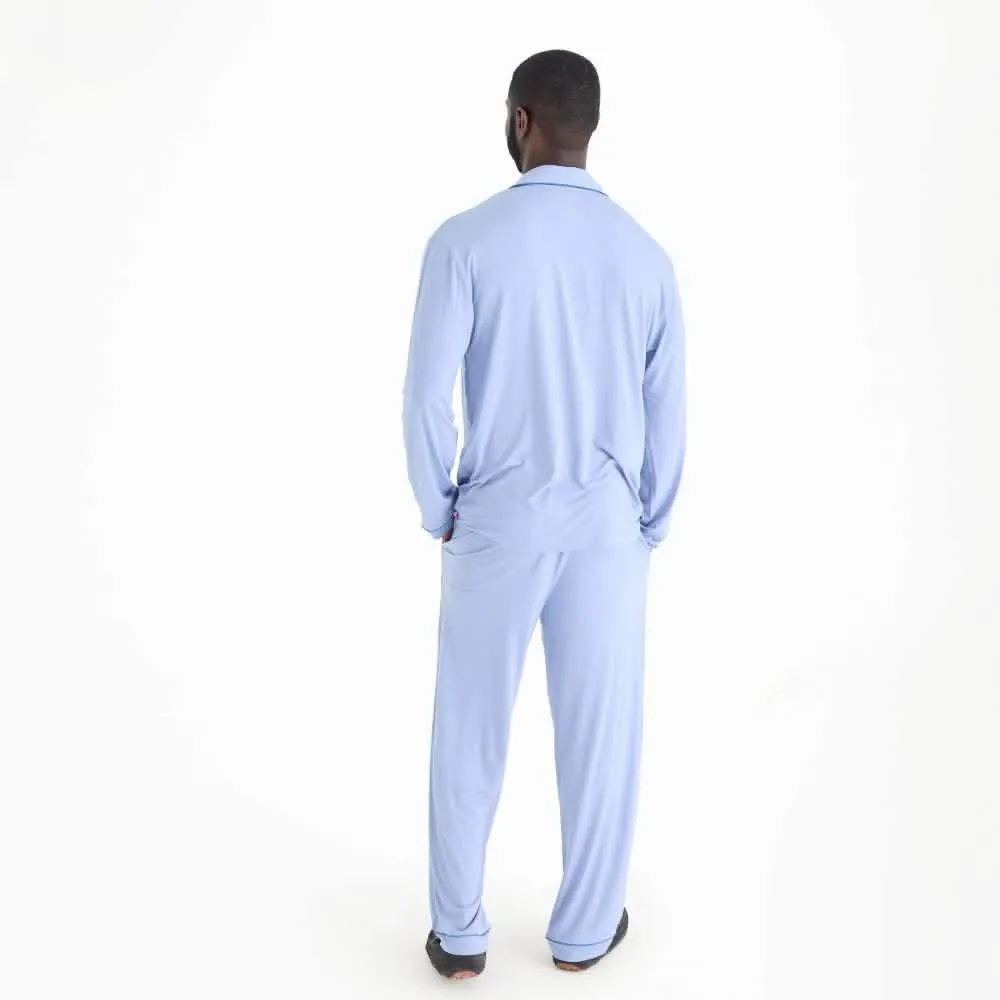 men's soft slate modal magnetic classic with a twist long sleeve pajama set