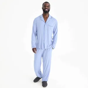 men's soft slate modal magnetic classic with a twist long sleeve pajama set