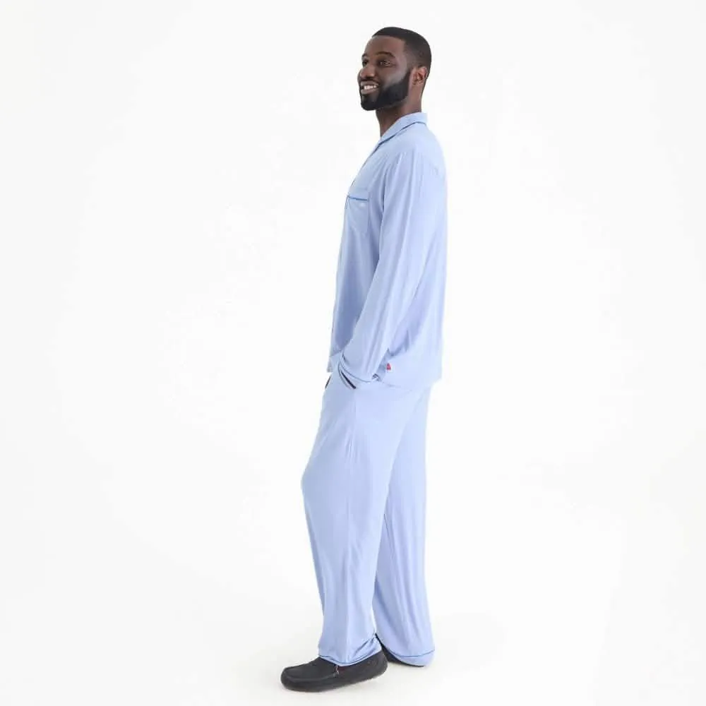 men's soft slate modal magnetic classic with a twist long sleeve pajama set