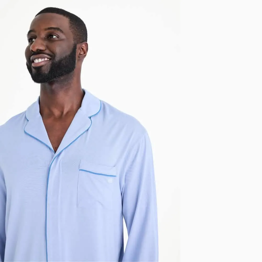 men's soft slate modal magnetic classic with a twist long sleeve pajama set