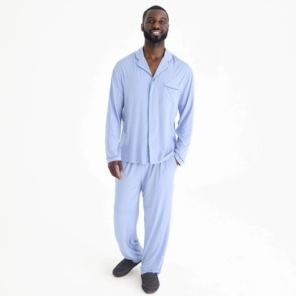 men's soft slate modal magnetic classic with a twist long sleeve pajama set
