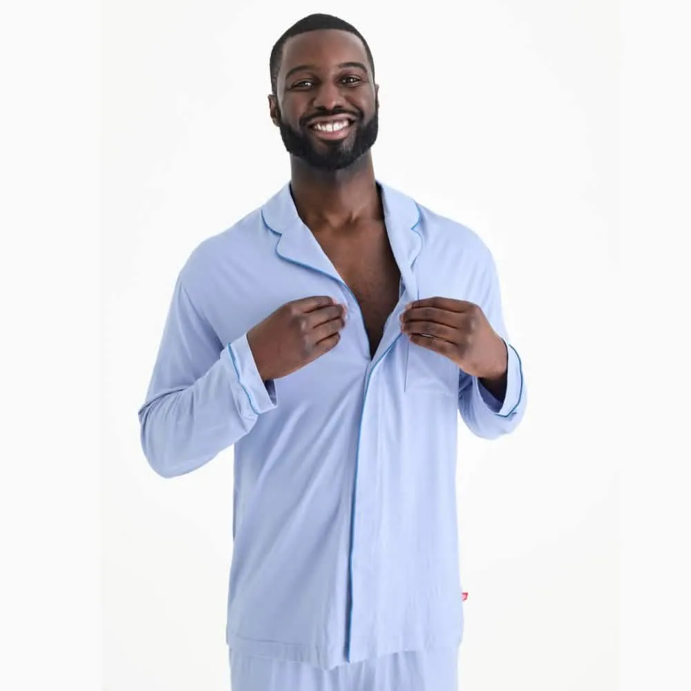 men's soft slate modal magnetic classic with a twist long sleeve pajama set