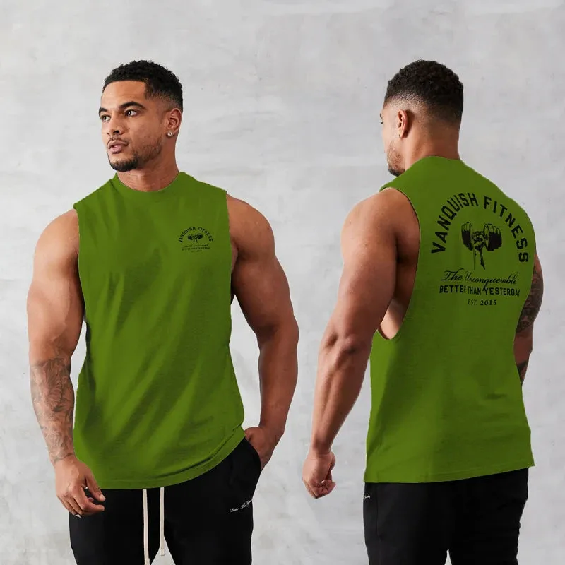 Men's Summer Fitness Vest-Pure Cotton Sleeveless T Shirt