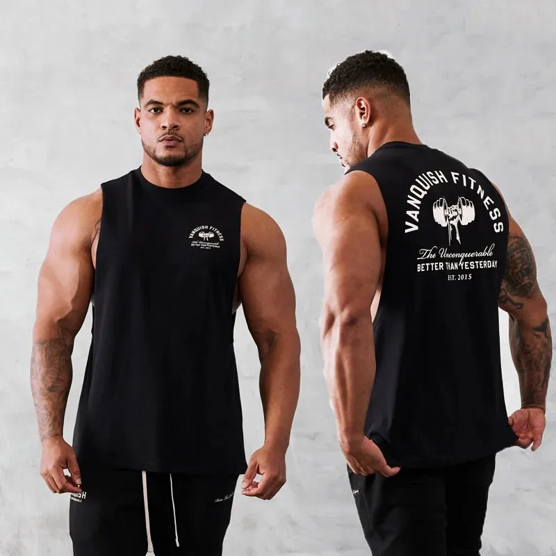 Men's Summer Fitness Vest-Pure Cotton Sleeveless T Shirt