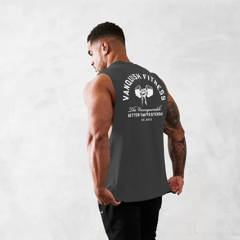Men's Summer Fitness Vest-Pure Cotton Sleeveless T Shirt