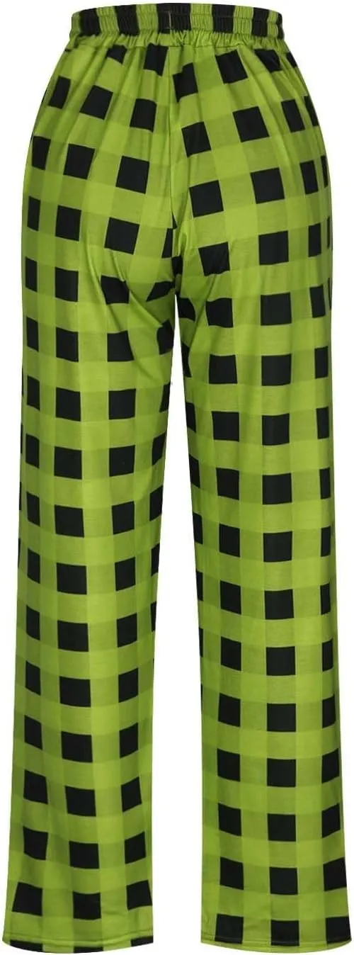 Men's Sweatpants Drawstring Lounge Bottoms Plaid Print Adjustable Pants Workout Lightweight Pajama Pant with Pockets