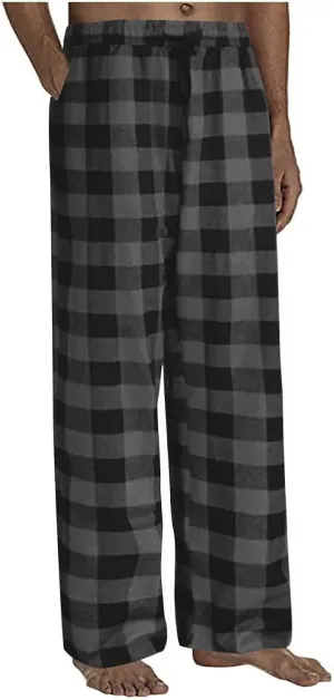 Men's Sweatpants Plaid Print Drawstring Pajama Bottom Lounge Comfy Sweatpants Workout Cozy Pajama Pants with Pockets