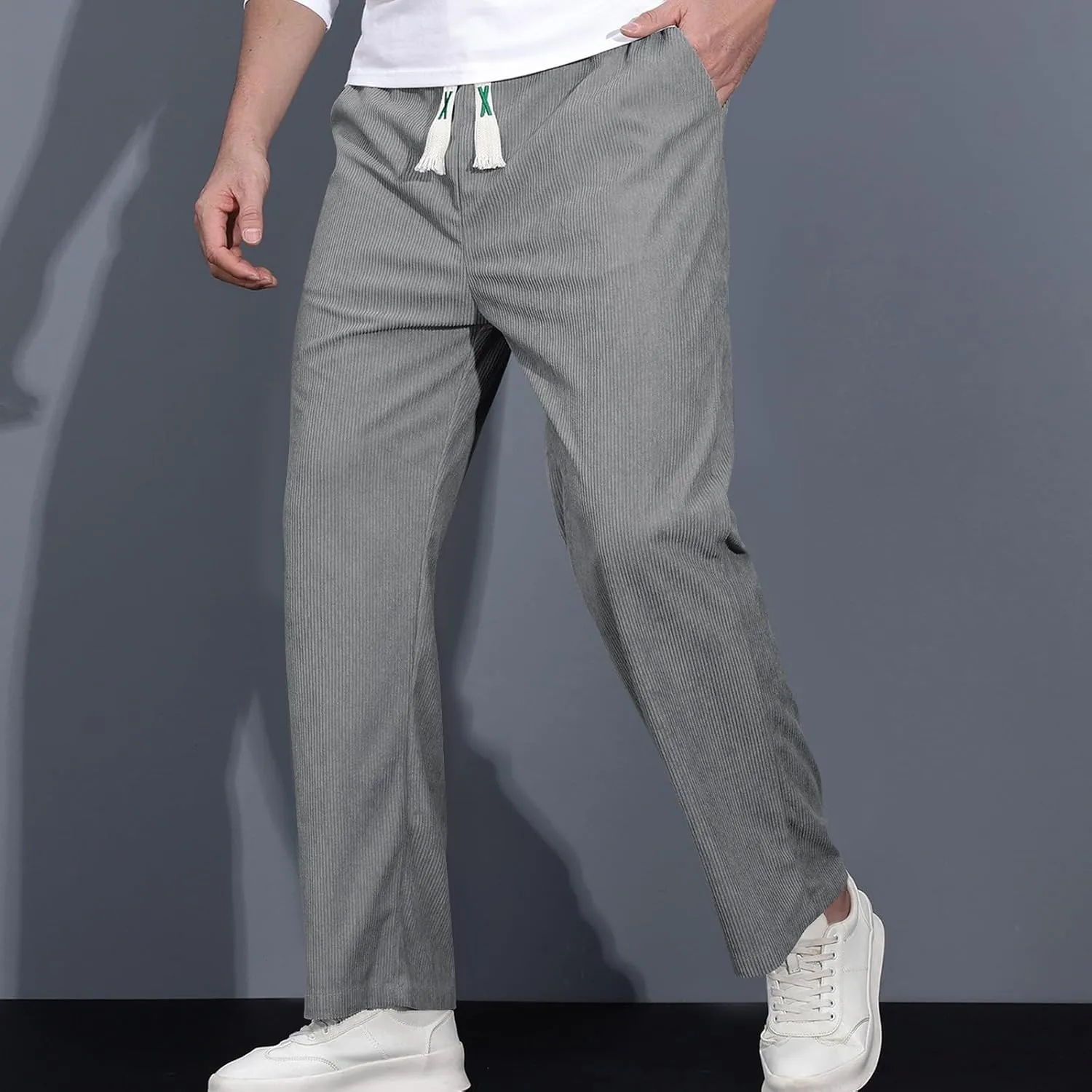 Mens Sweatpants Wide Leg Sweatpants Open Bottom Long Trousers Lightweight Casual Baggy Athletic Pants with Pockets