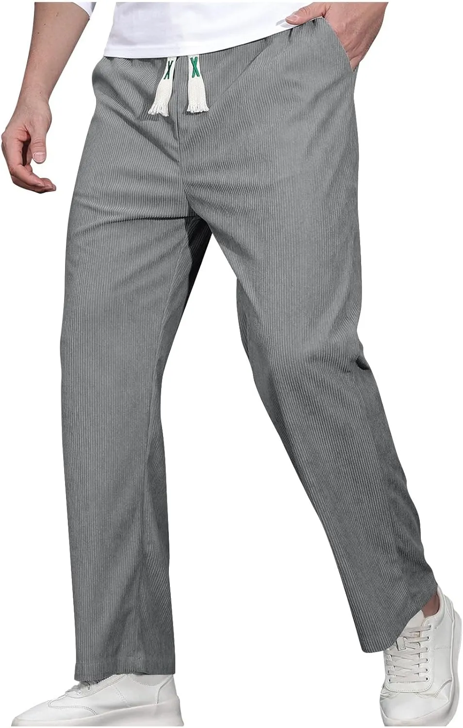 Mens Sweatpants Wide Leg Sweatpants Open Bottom Long Trousers Lightweight Casual Baggy Athletic Pants with Pockets