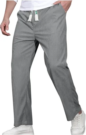 Mens Sweatpants Wide Leg Sweatpants Open Bottom Long Trousers Lightweight Casual Baggy Athletic Pants with Pockets