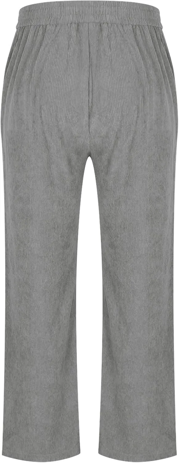 Mens Sweatpants Wide Leg Sweatpants Open Bottom Long Trousers Lightweight Casual Baggy Athletic Pants with Pockets
