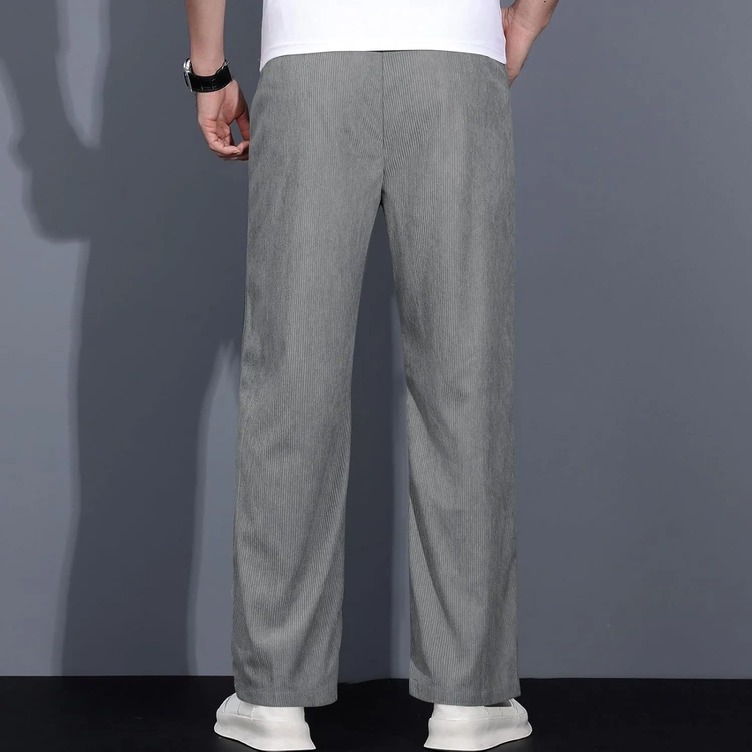 Mens Sweatpants Wide Leg Sweatpants Open Bottom Long Trousers Lightweight Casual Baggy Athletic Pants with Pockets