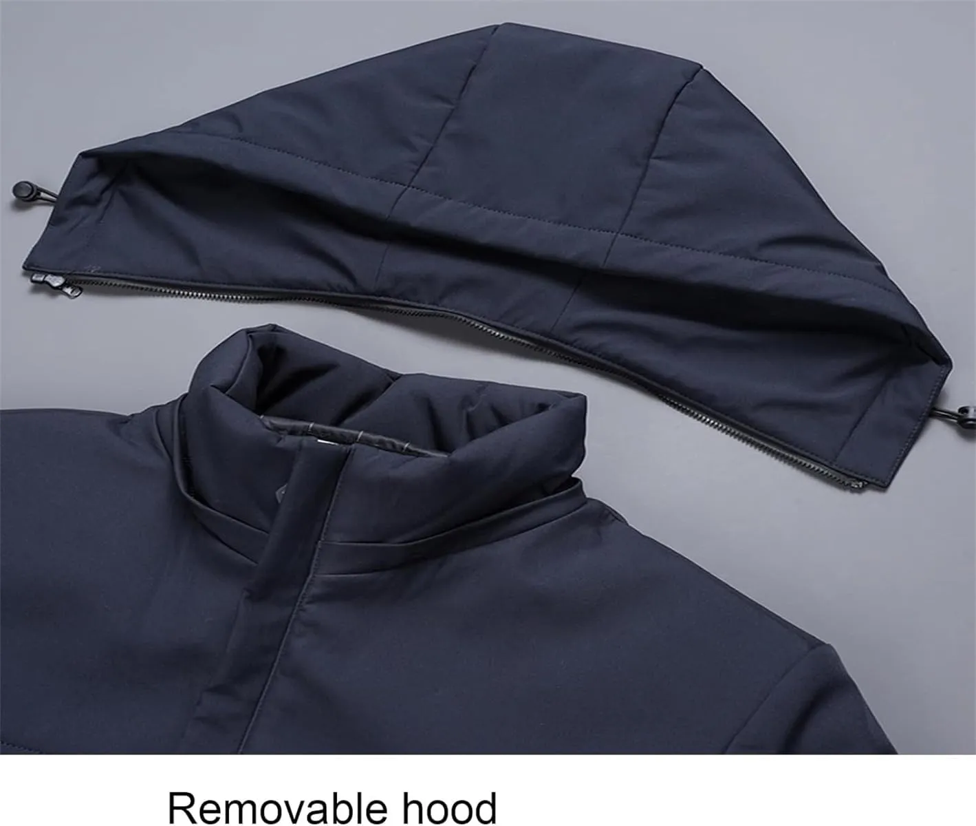 Mens Thermal Thick Hooded Parka Coat, Winter Casual Zip Up Hooded Warm Waterproof Jacket Coat for Outdoor