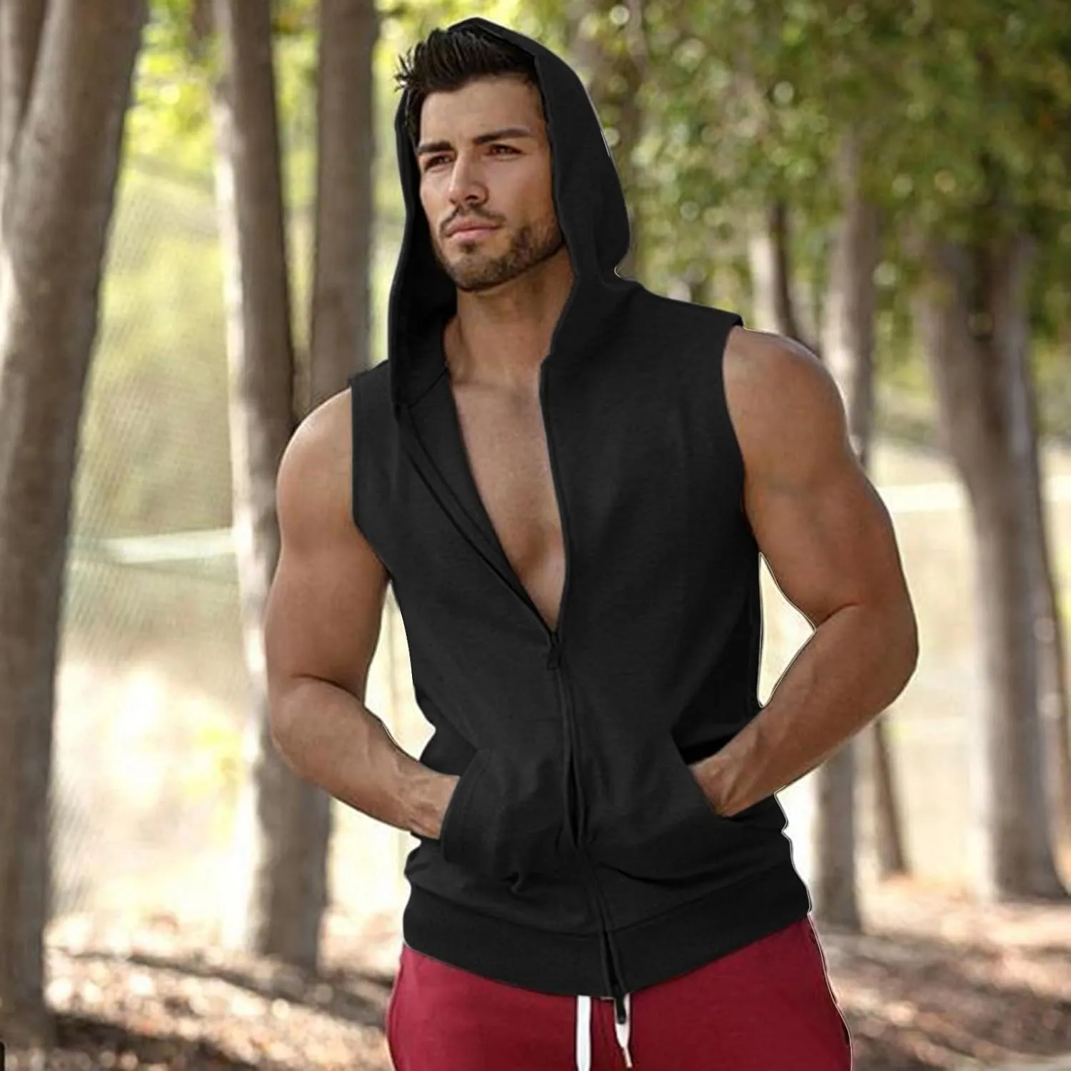 Mens V Neck Sweater Vest Sleeveless Slim Fit Knitted Pullover Sweater Casual Zip Up Business Comfy Tops Summer Shirts