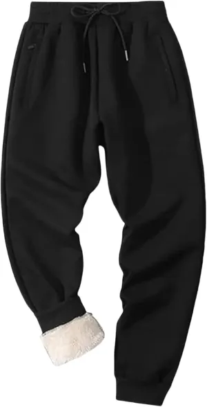 Men's Winter Fleece Pants Warm Sherpa Lined Sweatpants Outdoor Active Running Jogger Pants Pajamas Pants Trousers Men