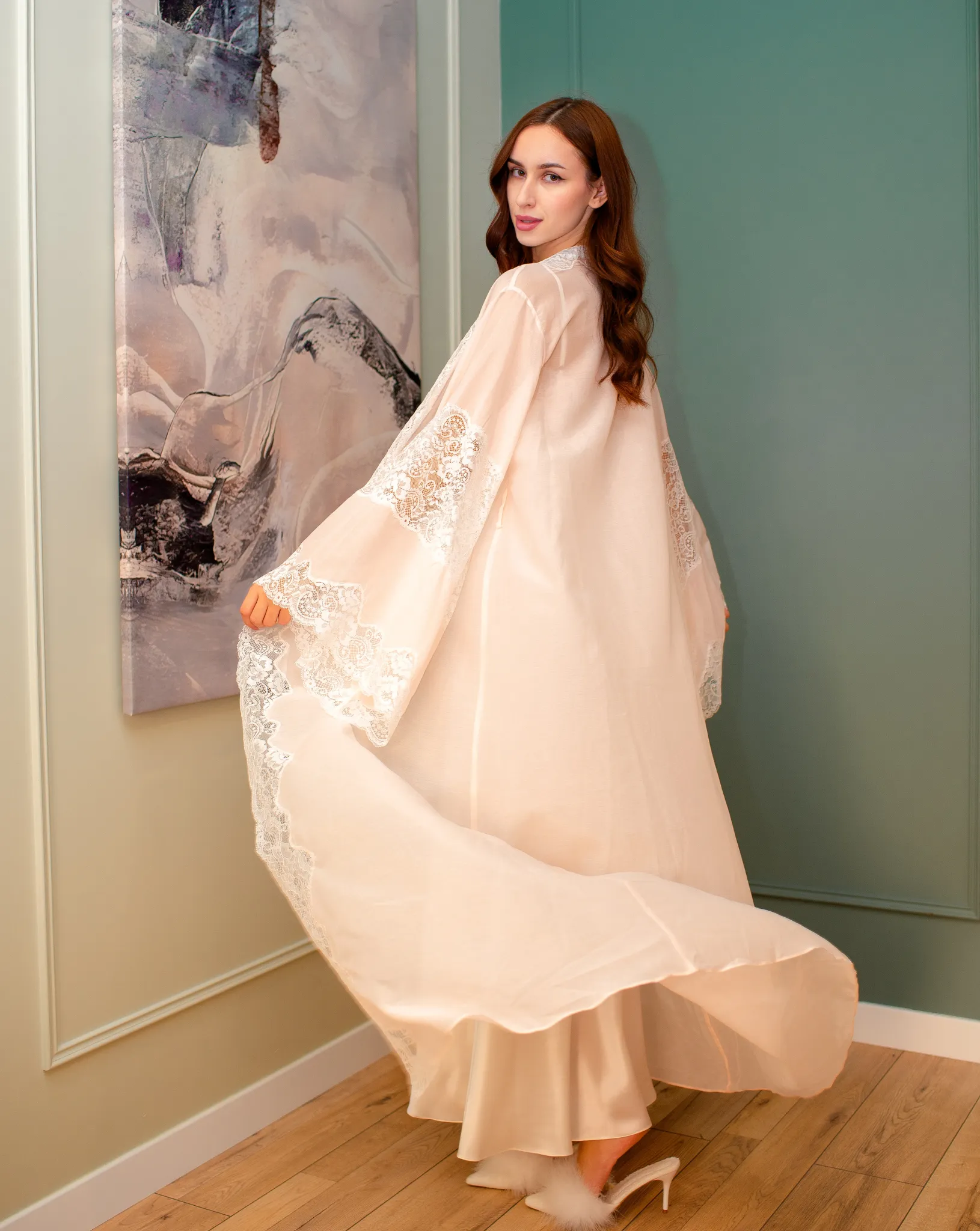 Mirabelle Silk Robe and Nightgown Set
