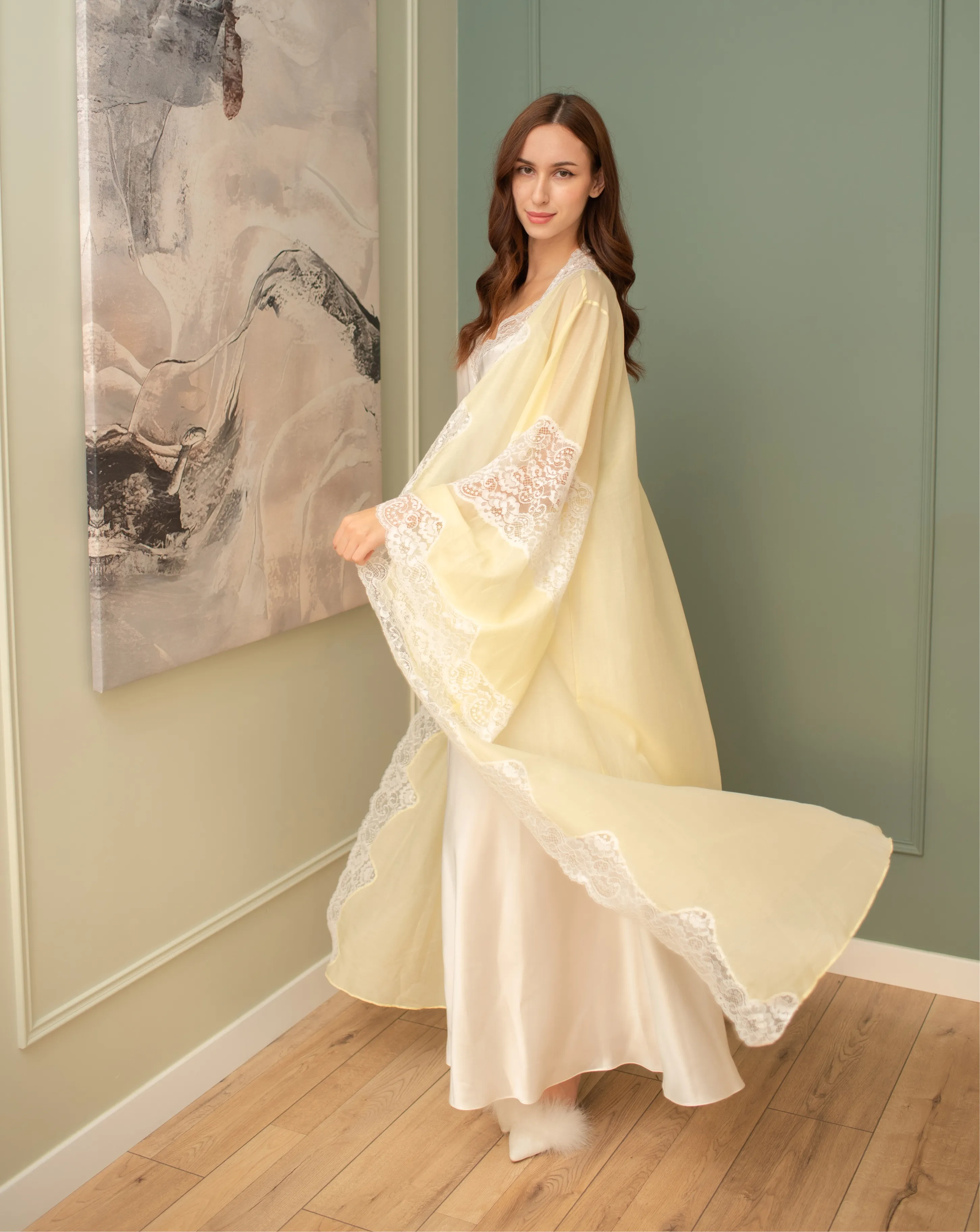 Mirabelle Silk Robe and Nightgown Set