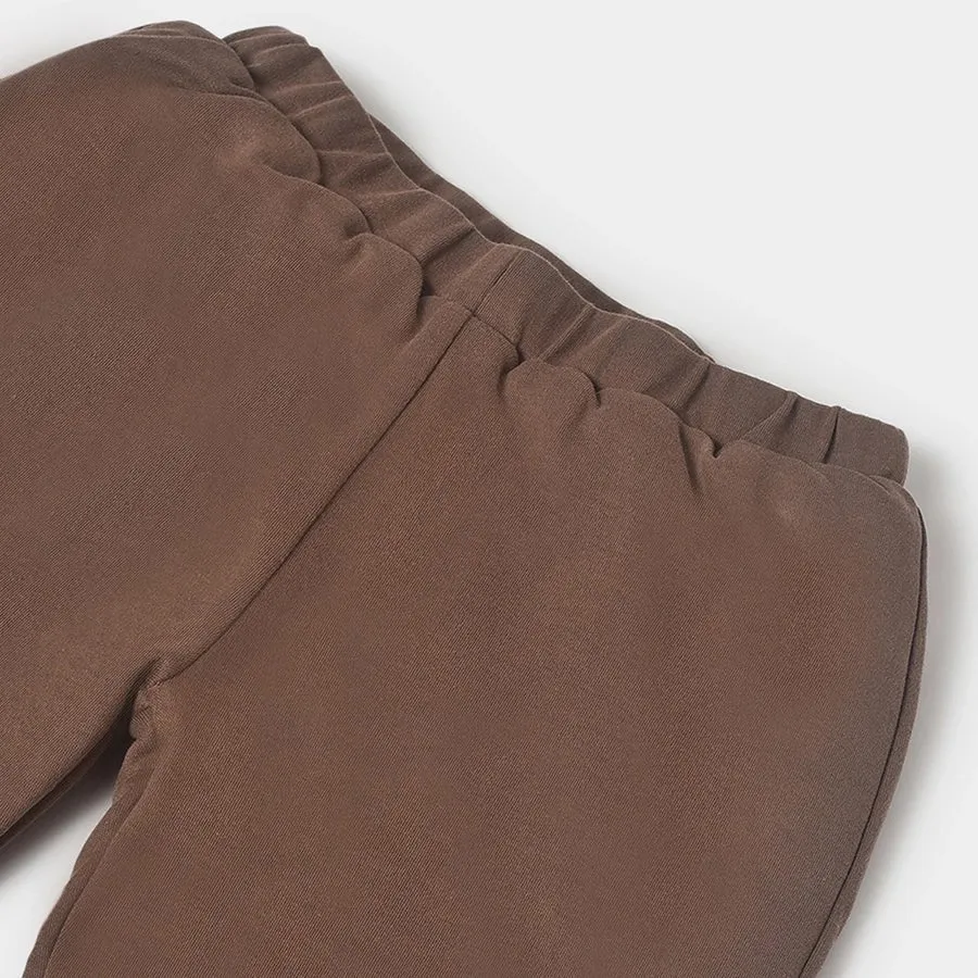 Misty Front Open Sweatshirt & Pajama Set Peach & Brown