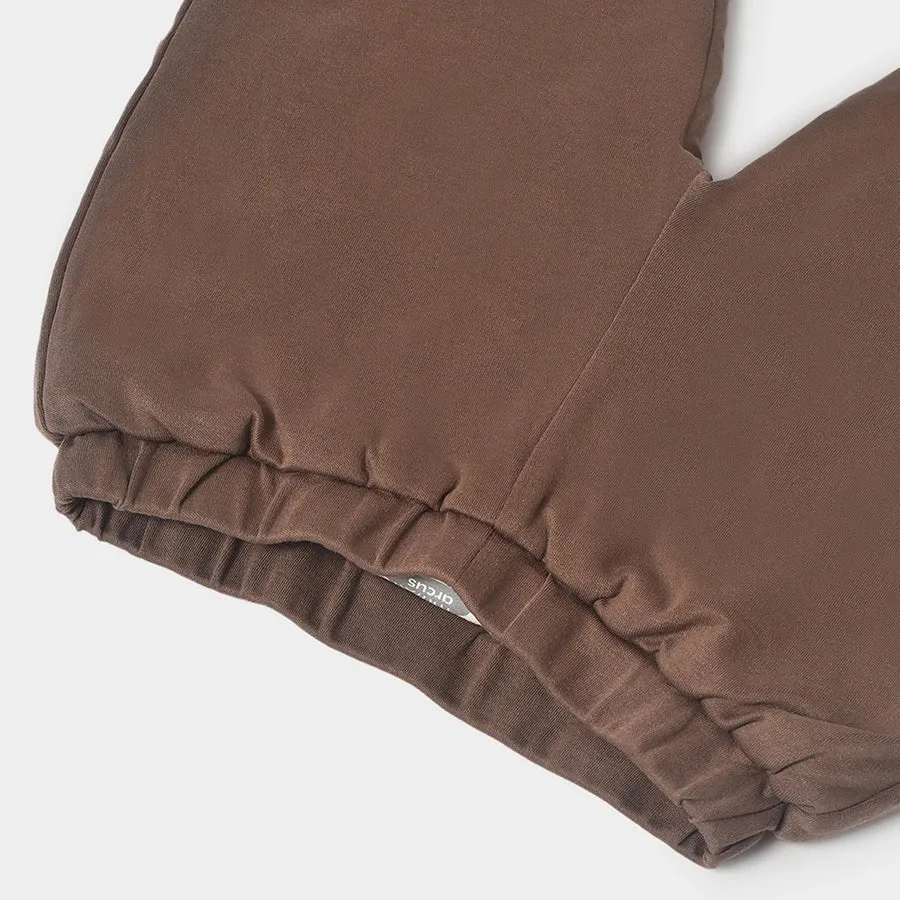 Misty Front Open Sweatshirt & Pajama Set Peach & Brown