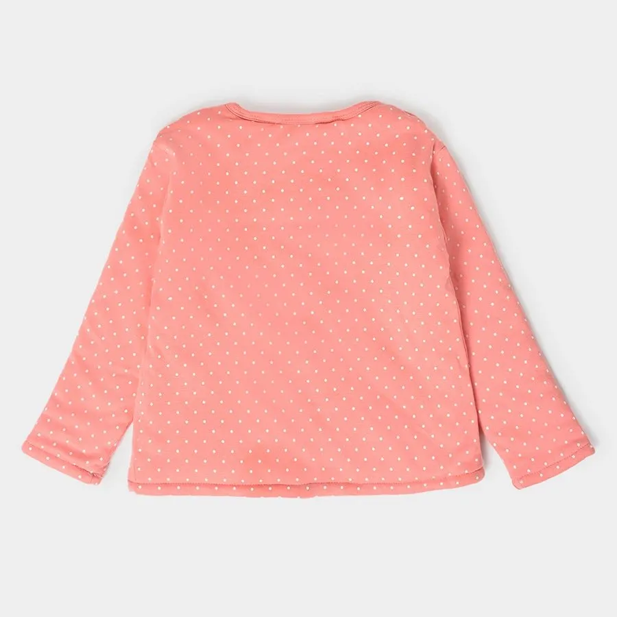 Misty Front Open Sweatshirt & Pajama Set Peach & Brown