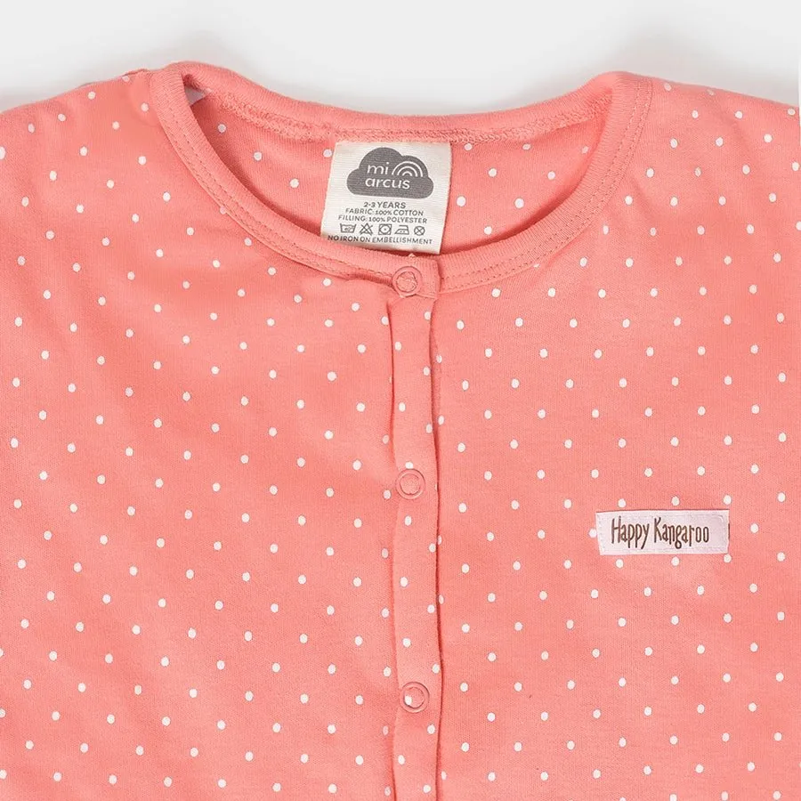 Misty Front Open Sweatshirt & Pajama Set Peach & Brown