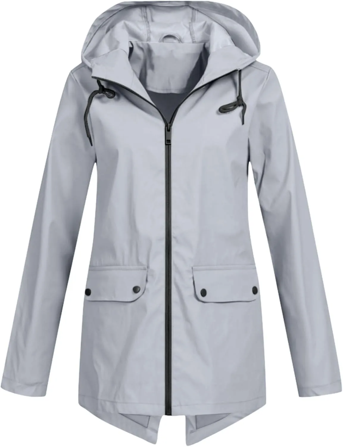 Mmoneyake Raincoat for Women Lightweight Waterproof Rain Jackets Outdoor Travel Hiking Windbreaker Long Hooded Trench Coats