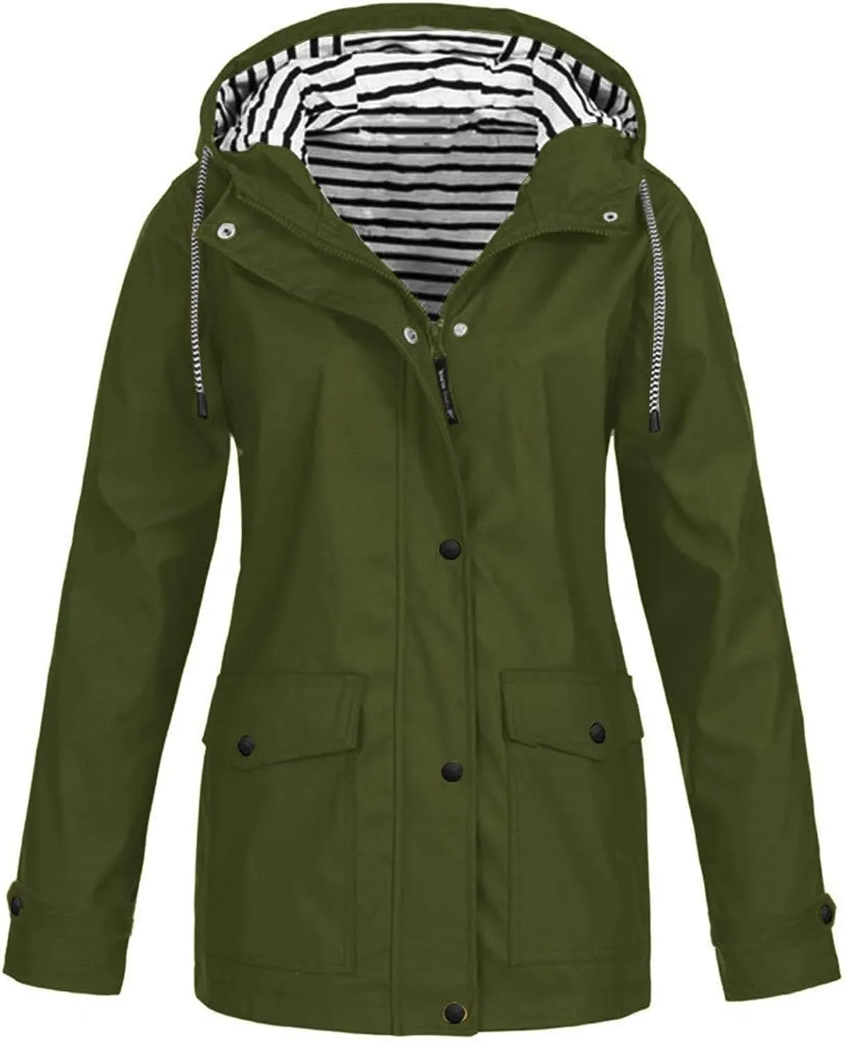 Mmoneyake Raincoat for Women Lightweight Waterproof Rain Jackets Outdoor Travel Hiking Windbreaker Long Hooded Trench Coats