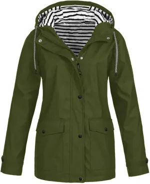 Mmoneyake Raincoat for Women Lightweight Waterproof Rain Jackets Outdoor Travel Hiking Windbreaker Long Hooded Trench Coats