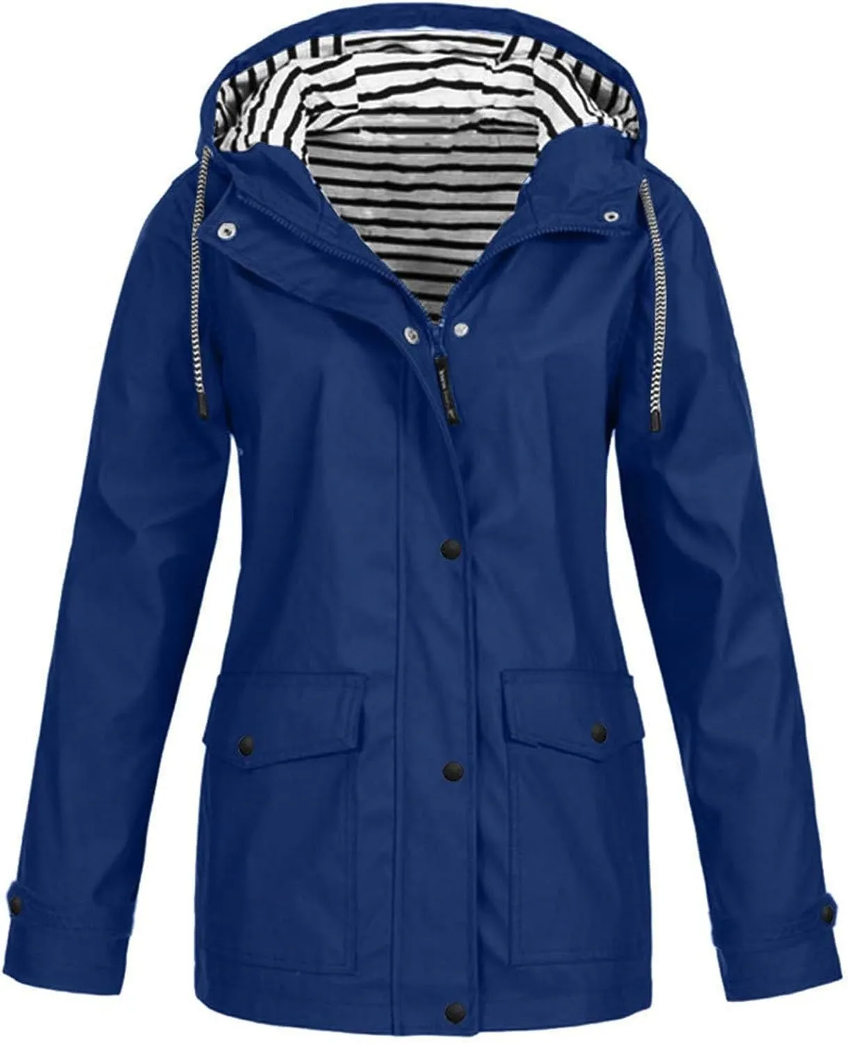 Mmoneyake Raincoat for Women Lightweight Waterproof Rain Jackets Outdoor Travel Hiking Windbreaker Long Hooded Trench Coats