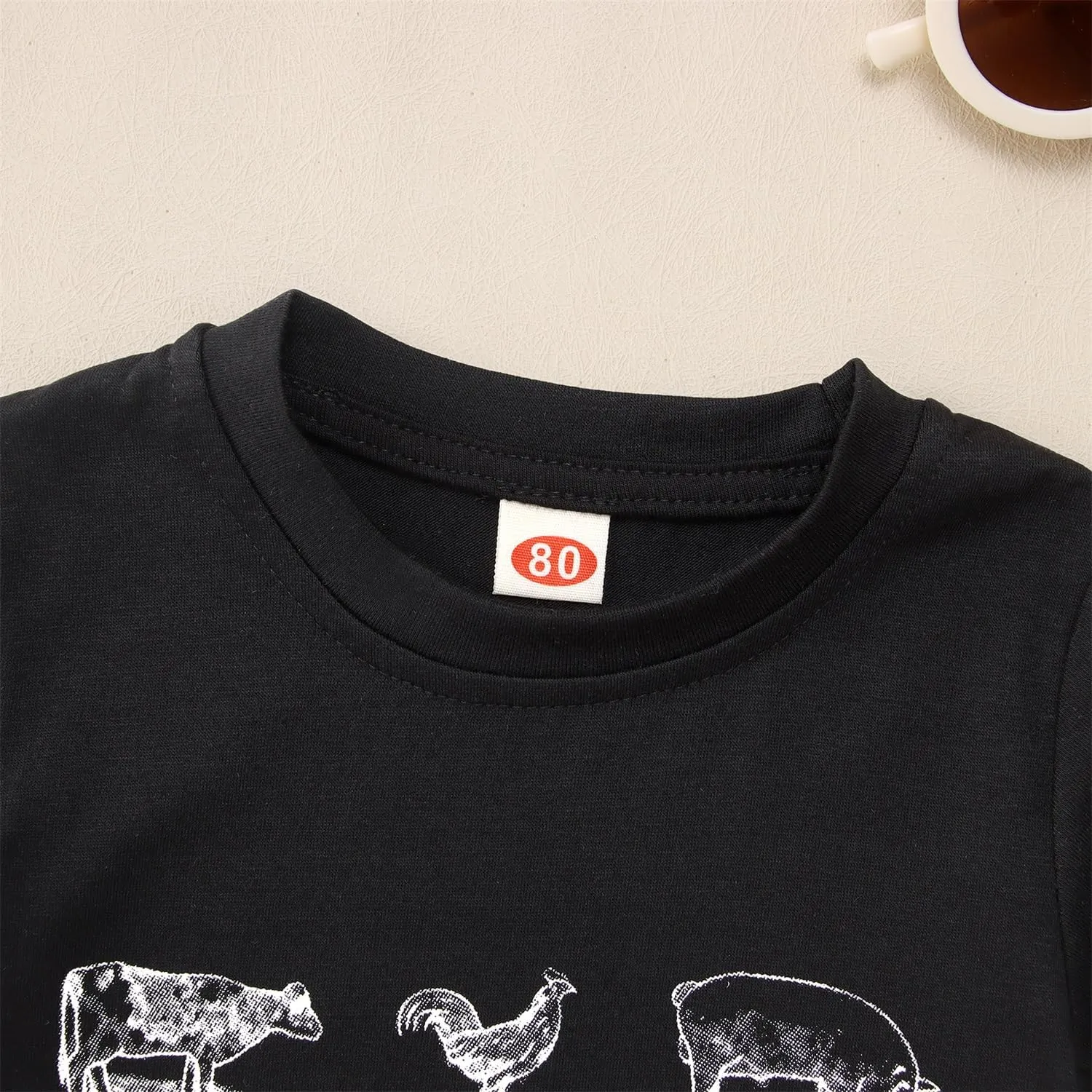 MODNTOGA Baby Boy Farm Shirt Short Sleeve Animals Graphic T-Shirt Kids Boy Cow Tops Toddler Funny Letter Print Tees
