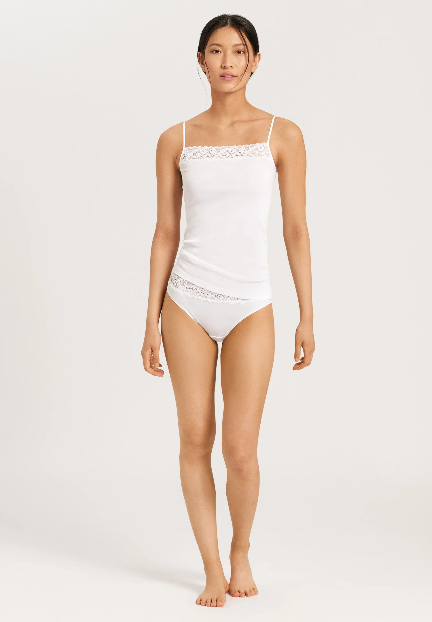 Moments Lace Trim Cotton Camisole | White 71484-101