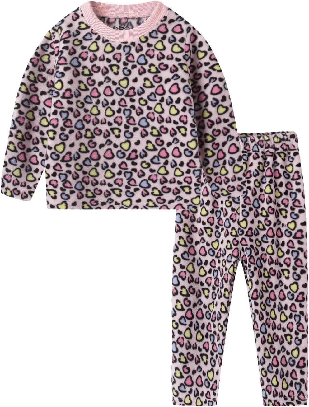 Mud Kingdom Kids Pajamas Set Polar Fleece Long Sleeve Casual Warm Fall Winter Happy Halloween Black